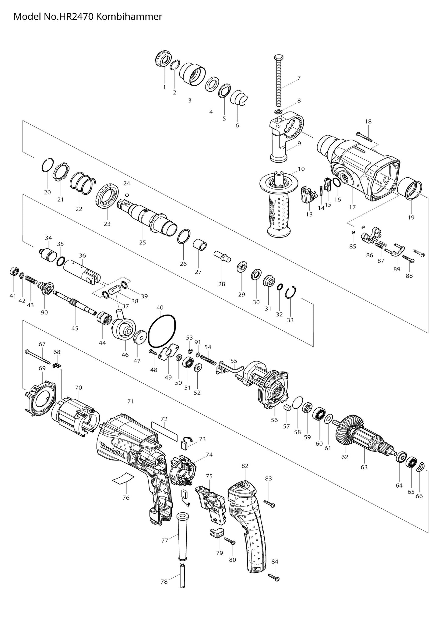 Makita HR2470 Ersatzteile