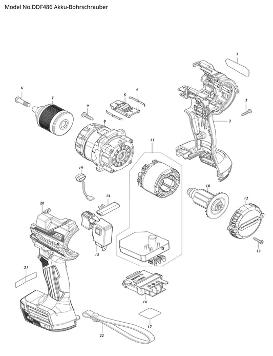 Makita DDF486 Ersatzteile