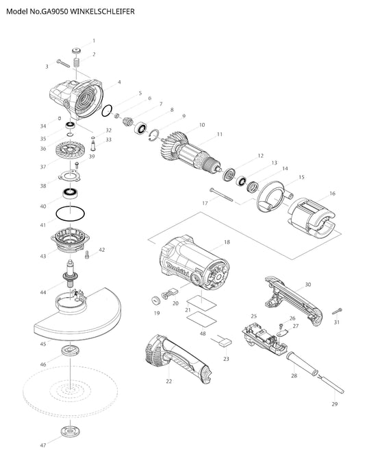 Makita GA9050 Ersatzteile